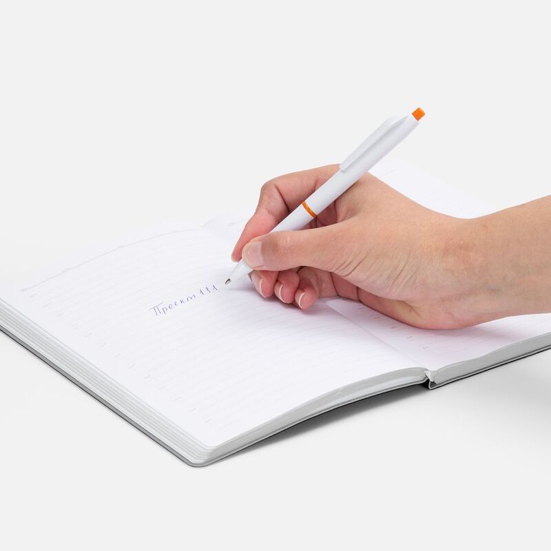 Ручка шариковая Bright Pop, белая с оранжевым арт.22202.20