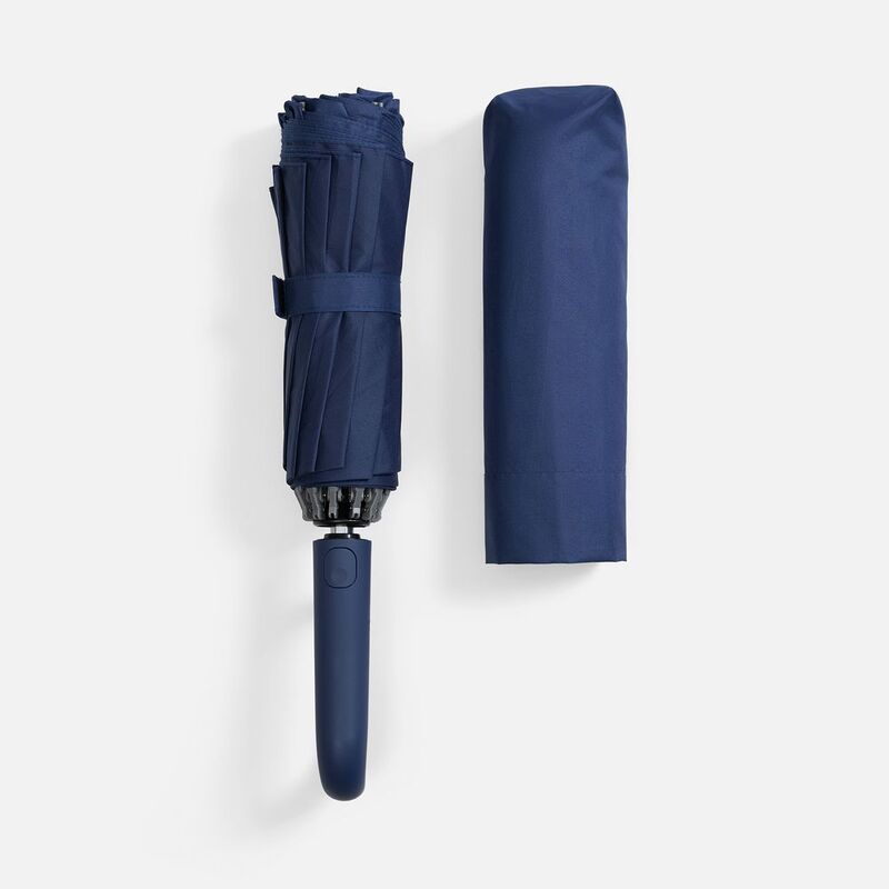 Зонт обратного сложения inLoop с ручкой-карабином, темно-синий арт.22329.40