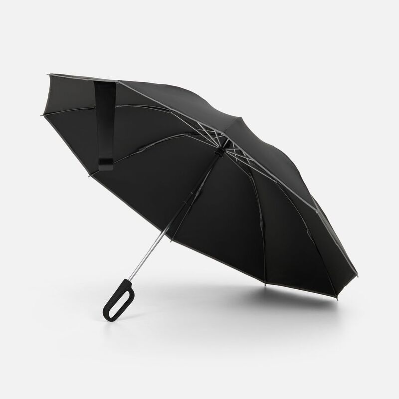 Зонт обратного сложения с ручкой-карабином Foldberry, черный арт.22324.30