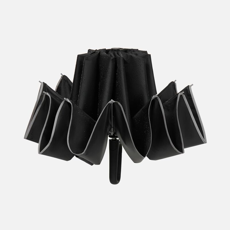 Зонт обратного сложения с ручкой-карабином Foldberry, черный арт.22324.30