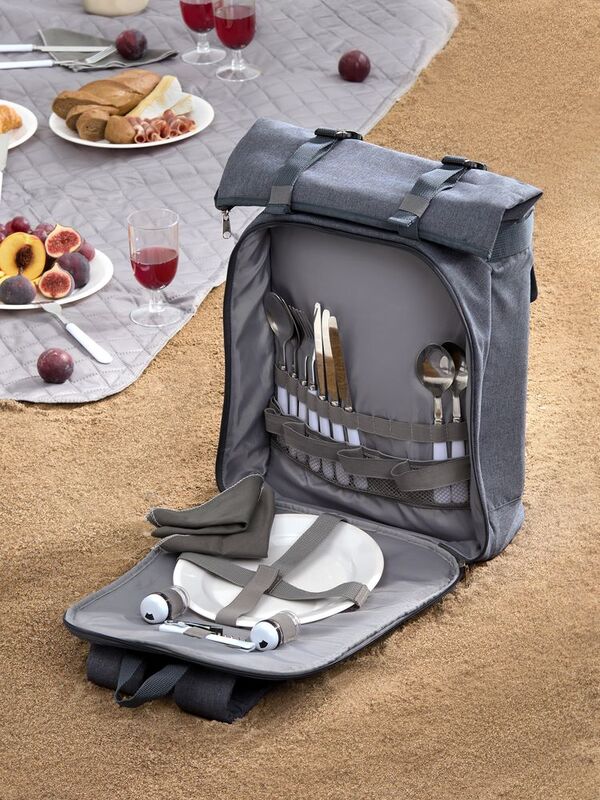 Набор для пикника Picnivo на 4 персоны, темно-серый меланж арт.63057.13