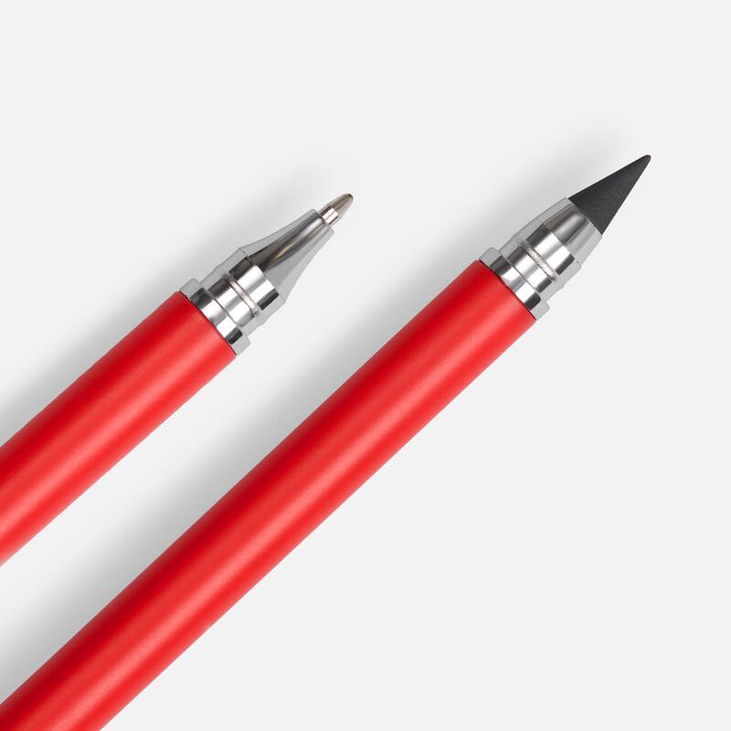 Ручка шариковая и вечный карандаш Diptych, ярко-красная арт.20129.50
