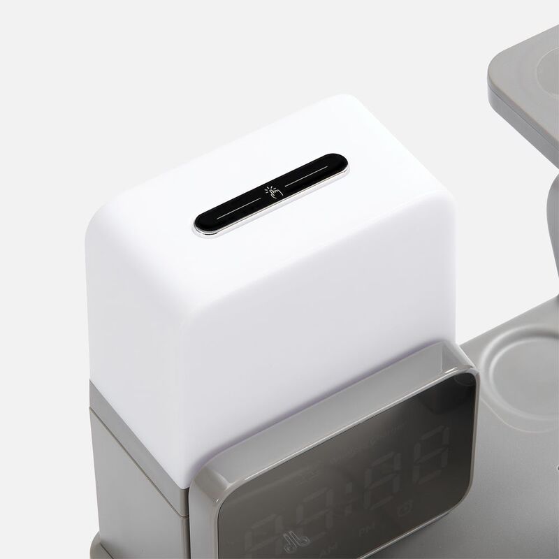 Зарядная станция с электронными часами и подсветкой Large Charge ver.3, серая арт.18647.10