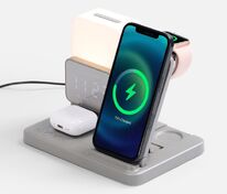 Зарядная станция с электронными часами и подсветкой Large Charge ver.3, серая арт.18647.10