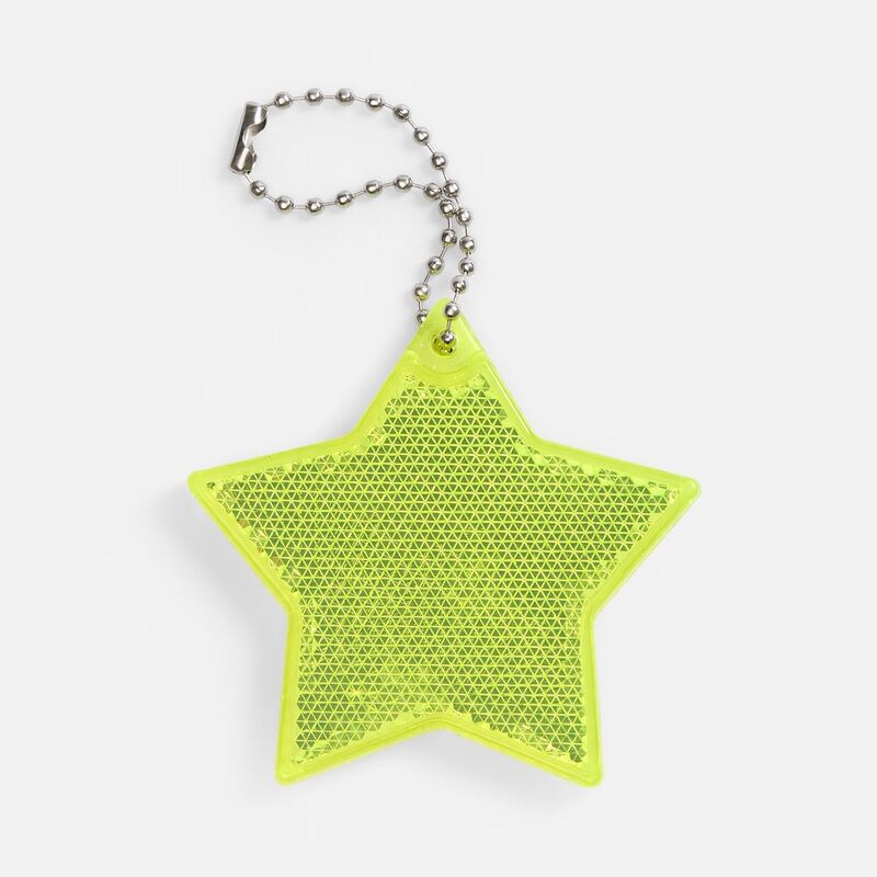 Пешеходный светоотражатель с цепочкой &laquo;Звезда&raquo;, желтый неон арт.24211.89
