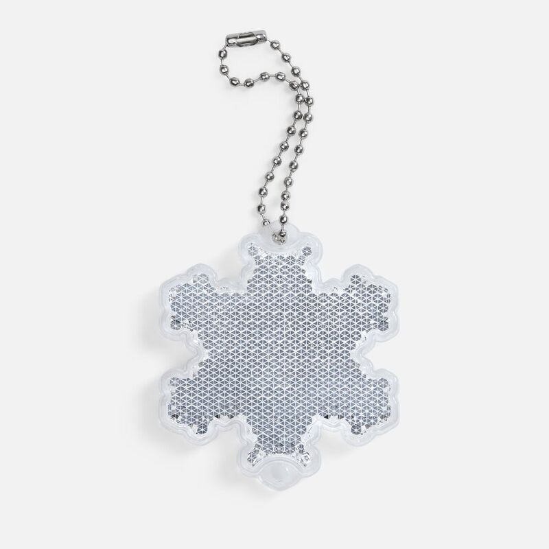 Пешеходный светоотражатель с цепочкой &laquo;Снежинка&raquo;, белый арт.24209.60