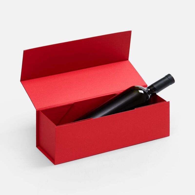 Коробка складная под бутылку Color Jacket Fold, красная арт.25027.50