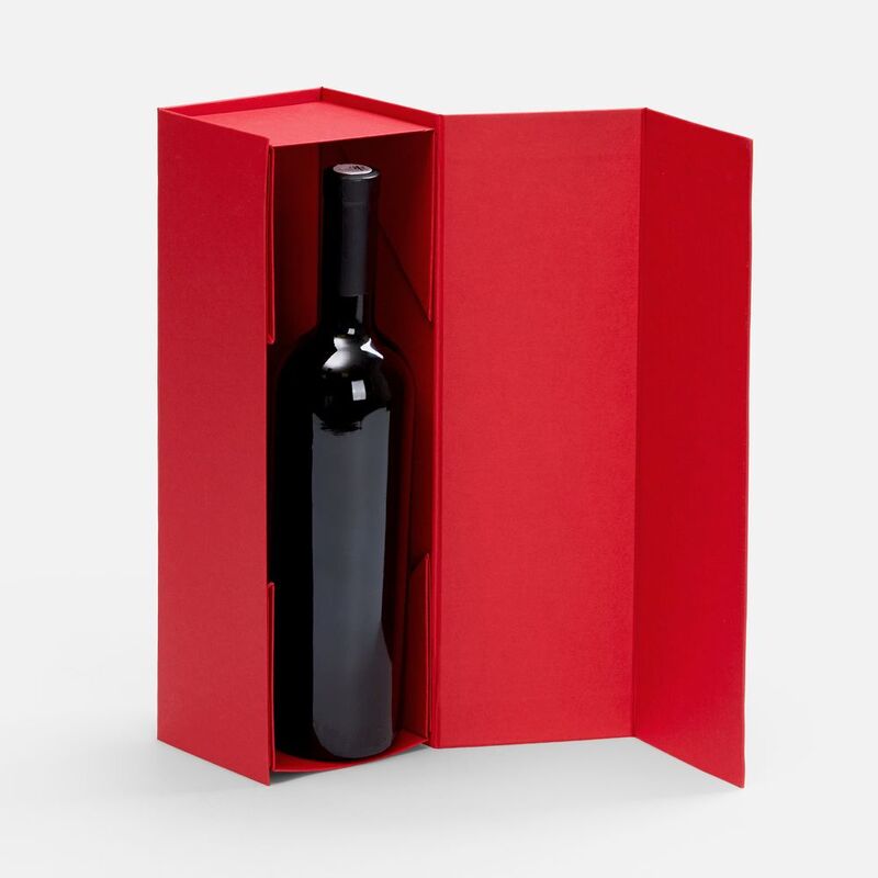 Коробка складная под бутылку Color Jacket Fold, красная арт.25027.50