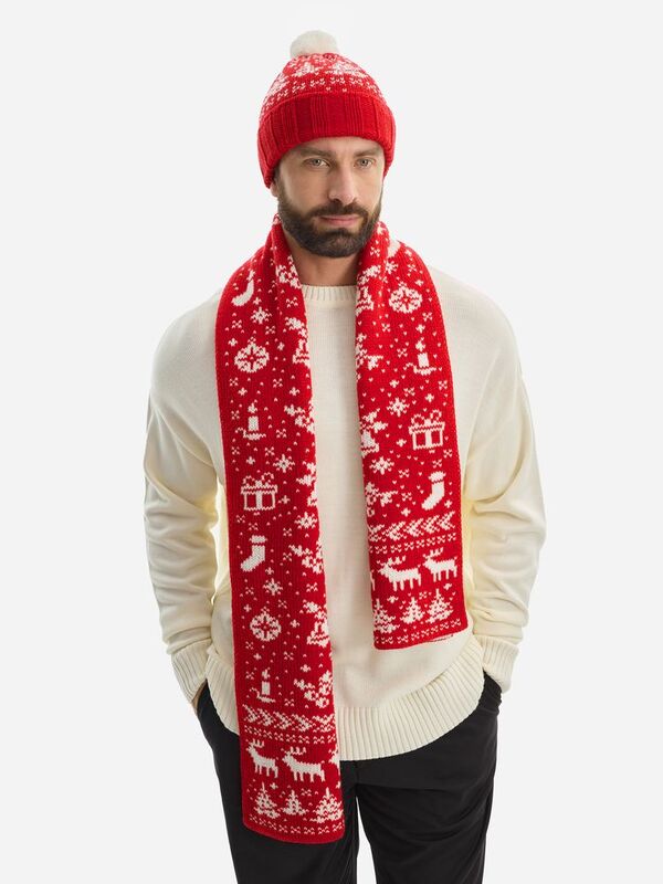 Шапка Holidale, красная с молочным арт.20785.56