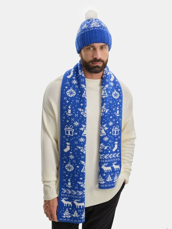 Шарф Holidale, синий с молочным арт.20786.46