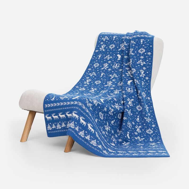 Плед Holidale, синий с молочным арт.20787.46