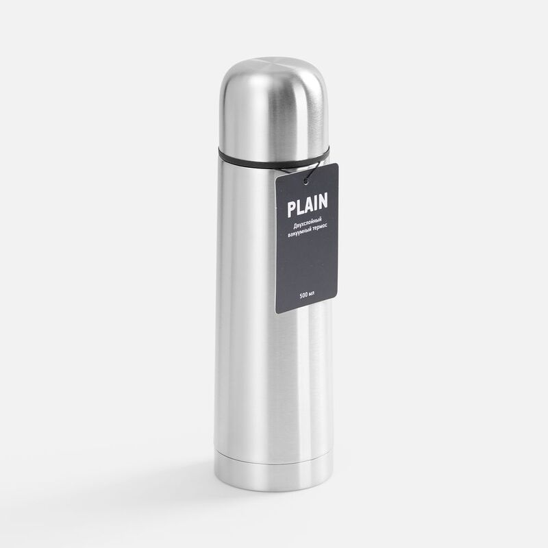 Термос Plain 500, ver.2, серебристый арт.18643.10
