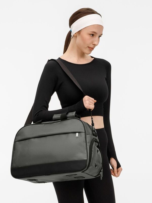 Спортивная сумка Atlantes, серая с черным арт.18645.10