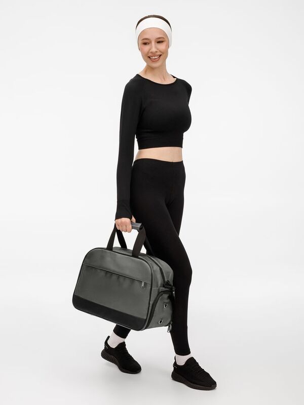 Спортивная сумка Atlantes, серая с черным арт.18645.10