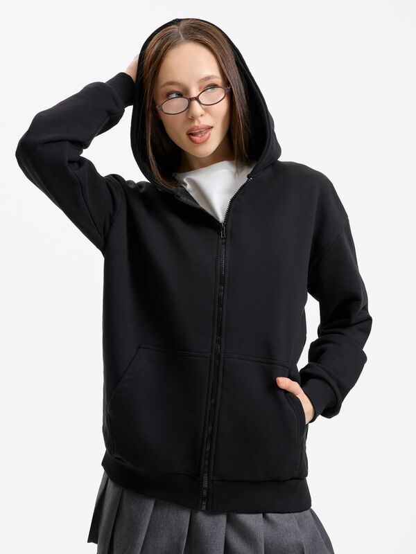 Толстовка унисекс оверсайз Sartoro, черная арт.19555.30