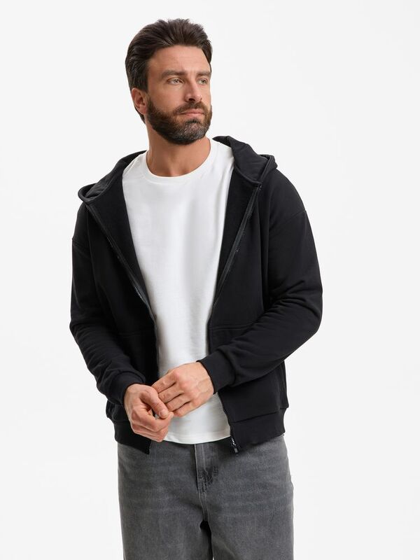 Толстовка унисекс оверсайз Sartoro, черная арт.19555.30