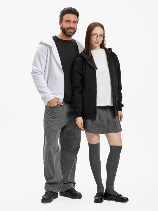 Толстовка унисекс оверсайз Sartoro, белая арт.19555.60