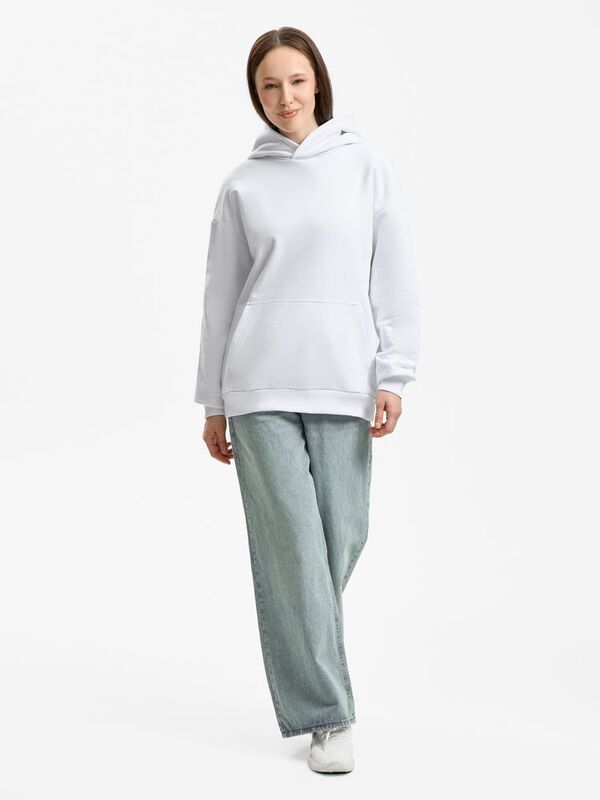 Худи унисекс оверсайз Daylero, белое арт.19556.60