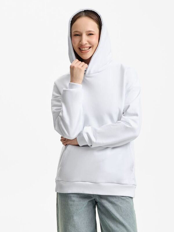 Худи унисекс оверсайз Daylero, белое арт.19556.60