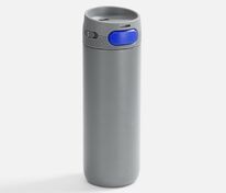 Термостакан X1 с цветной кнопкой, серый с синим арт.19941.14