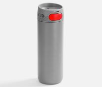 Термостакан X1 с цветной кнопкой, серый с красным арт.19941.15