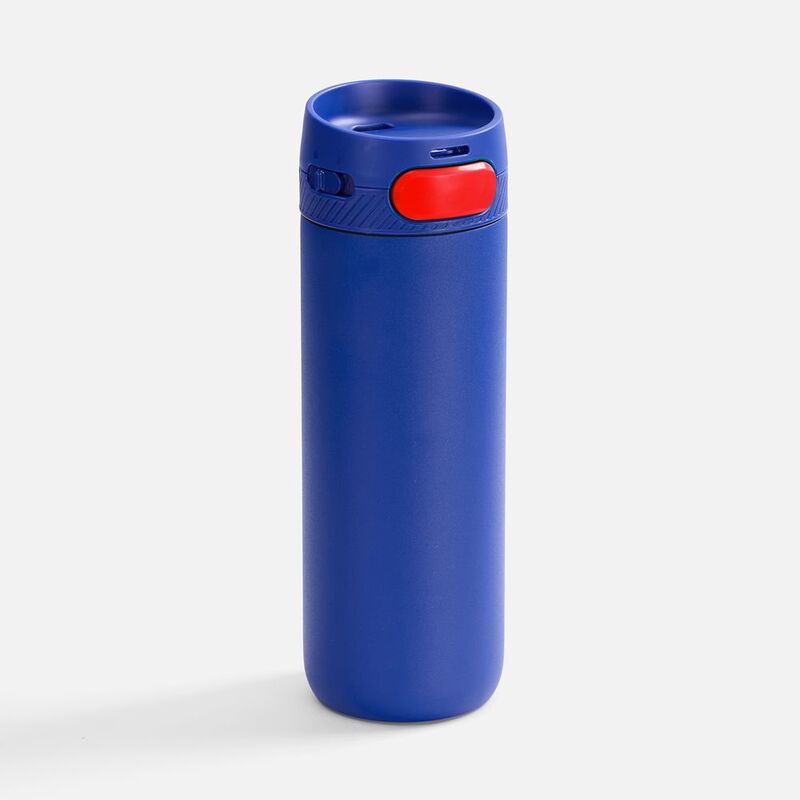 Термостакан X1 с цветной кнопкой, синий с красным арт.19941.45