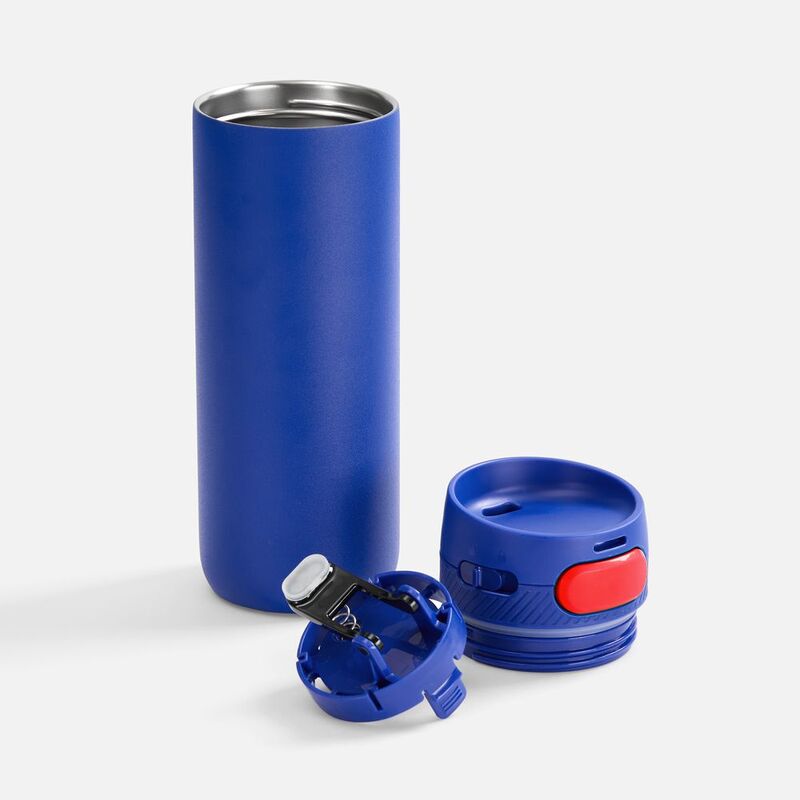 Термостакан X1 с цветной кнопкой, синий с красным арт.19941.45