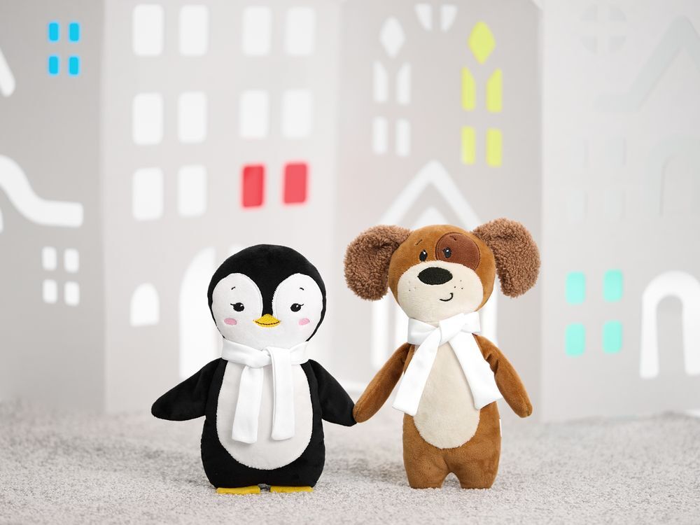 Мягкая игрушка Beastie Toys, пингвиненок с белым шарфом арт.19085.01