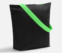 Шопер B5, черный с широкими зелеными ручками арт.19267.94