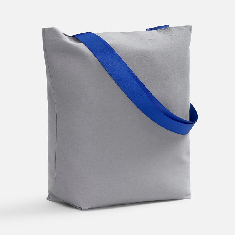 Шопер B5, серый с широкими синими ручками арт.19268.44