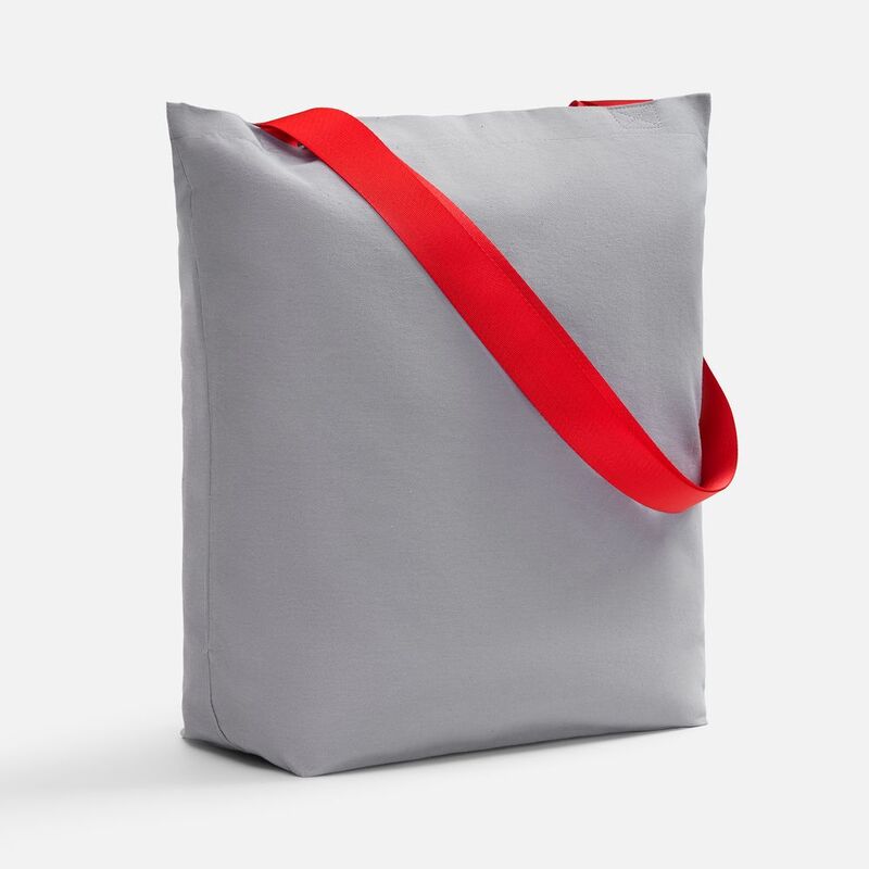 Шопер B5, серый с широкими красными ручками арт.19268.50