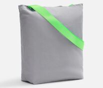 Шопер B5, серый с широкими зелеными ручками арт.19268.94
